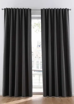 bonprix Vorhänge|Thermo-Vorhang mit weicher Fleece-Rückseite, auch in extra lang (1er Pack) grau