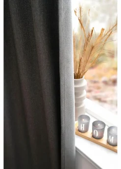 bonprix Vorhänge|Thermo-Vorhang mit weicher Fleece-Rückseite, auch in extra lang (1er Pack) grau