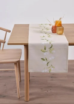 bonprix Geschirr & Servieren|Tischdecken|Tischläufer aus Bio Baumwolle weiß/grün