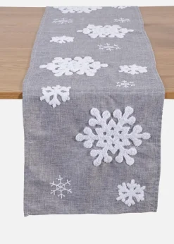 Tischläufer mit flauschigen Schneeflocken|bonprix Discount