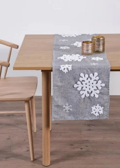 Tischläufer mit flauschigen Schneeflocken|bonprix Discount