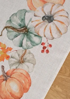 bonprix Geschirr & Servieren|Tischdecken|Tischläufer mit Leinenanteil creme/orange/grün