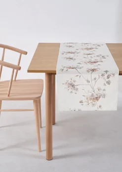 bonprix Geschirr & Servieren|Tischdecken|Tischläufer mit Leinenanteil weiß/sand/grau