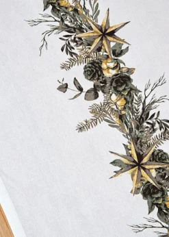 bonprix Geschirr & Servieren|Tischdecken|Tischläufer mit weihnachtlichem Druck weiß/grün