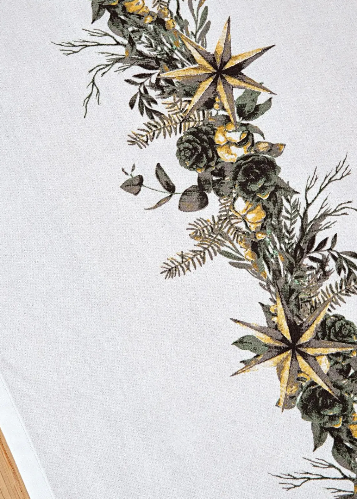 bonprix Geschirr & Servieren|Tischdecken|Tischläufer mit weihnachtlichem Druck weiß/grün