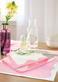 Tischsets aus Bio Baumwolle mit farbiger Kante (2er Pack)|bonprix New