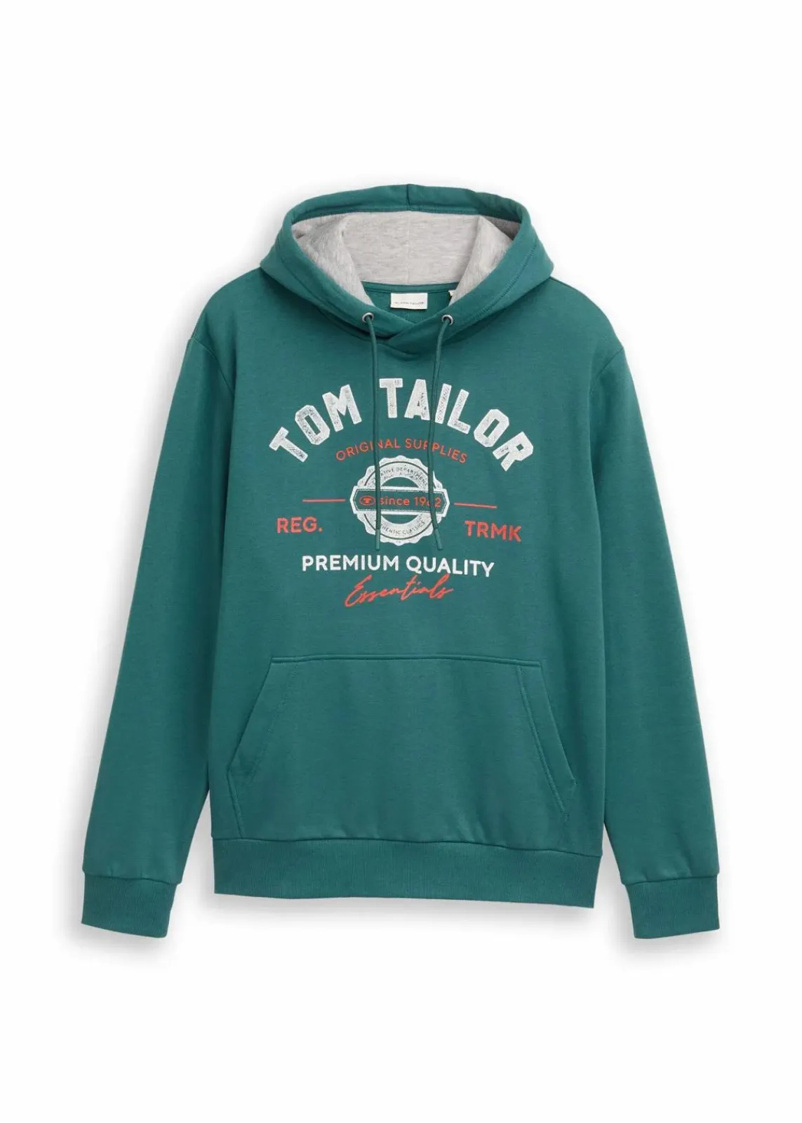 Tom Tailor Große Größen|Marken|Hoodie dunkelgrün bedruckt