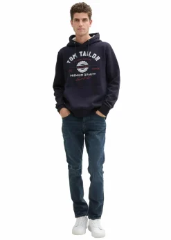 Tom Tailor Marken|Sweat|Hoodie blau bedruckt