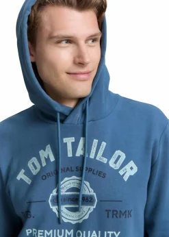 Tom Tailor Große Größen|Marken|Hoodie blau bedruckt