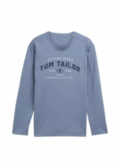 Tom Tailor Große Größen|Marken|Langarmshirt blau bedruckt