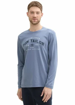 Tom Tailor Große Größen|Marken|Langarmshirt blau bedruckt