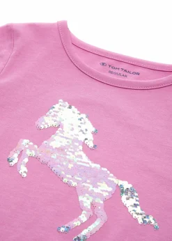 Tom Tailor Mädchen 2-8 Jahre·Shirts & Blusen|Langarmshirt aus reiner Baumwolle fuchsia bedruckt