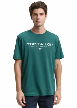 Tom Tailor Große Größen|Marken|T-Shirt dunkelgrün bedruckt