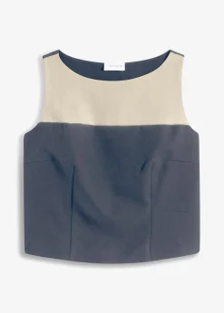 bonprix Bekleidung·Jacken & Mäntel|Blusen & Tuniken|Top nachtblau/kieselbeige