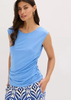 bonprix Shirts & Tops|Nachhaltigere Materialien|Top aus fließender Viskose mittelblau