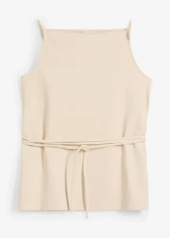 bonprix Shirts & Tops|Zweiteiler & Sets|Top aus Piqué kieselbeige