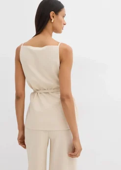 bonprix Shirts & Tops|Zweiteiler & Sets|Top aus Piqué kieselbeige