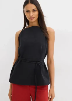 bonprix Zweiteiler & Sets|Shirts & Tops|Top aus Piqué schwarz