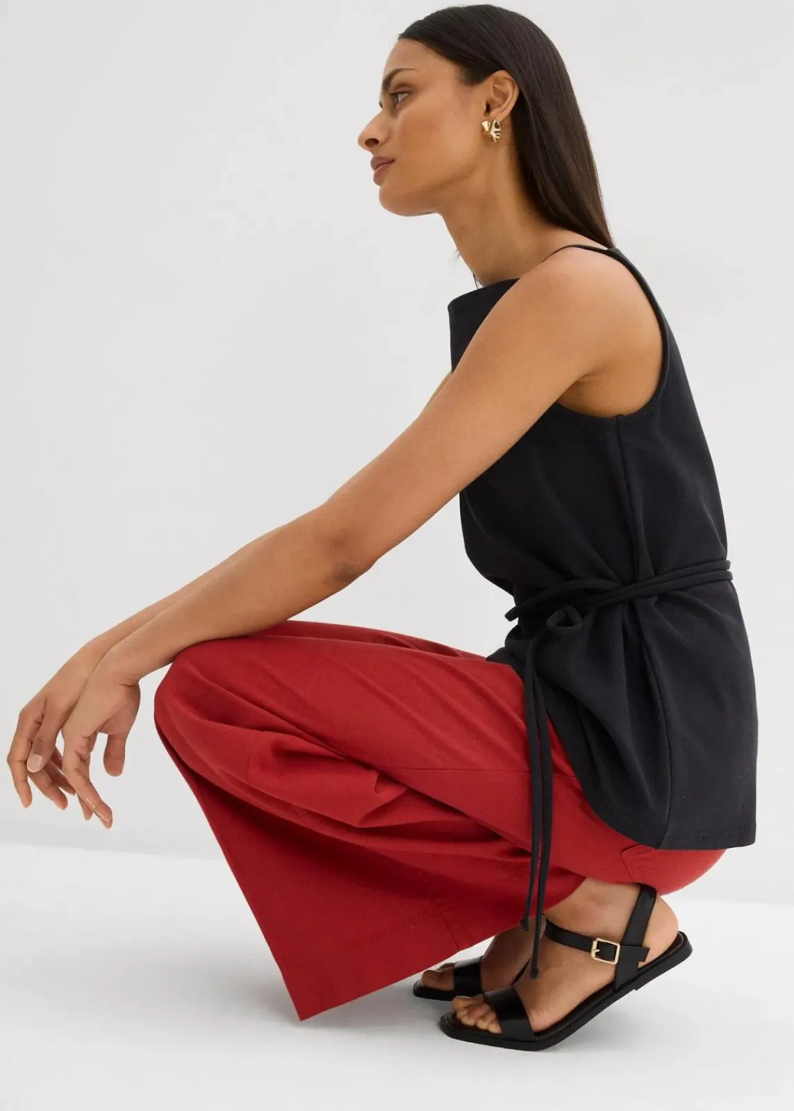 bonprix Zweiteiler & Sets|Shirts & Tops|Top aus Piqué schwarz