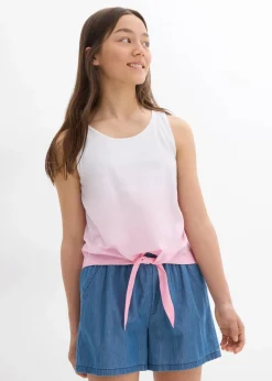 bonprix Mädchen 9-16 Jahre·Mehrfachpacks|Mädchen 9-16 Jahre·Shirts & Blusen|Top (2er Pack) aus reiner Bio-Baumwolle rosa+aqua