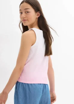 bonprix Mädchen 9-16 Jahre·Mehrfachpacks|Mädchen 9-16 Jahre·Shirts & Blusen|Top (2er Pack) aus reiner Bio-Baumwolle rosa+aqua