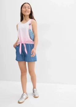 bonprix Mädchen 9-16 Jahre·Mehrfachpacks|Mädchen 9-16 Jahre·Shirts & Blusen|Top (2er Pack) aus reiner Bio-Baumwolle rosa+aqua