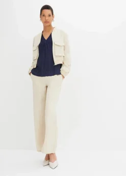 bonprix Shirts & Tops|Top mit Lochstickerei dunkelblau