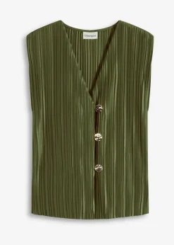 bonprix Shirts & Tops|Top mit Plissee dunkelkhaki