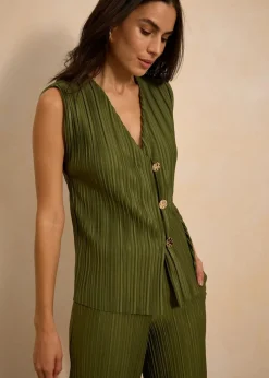 bonprix Shirts & Tops|Top mit Plissee dunkelkhaki