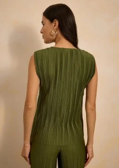 bonprix Shirts & Tops|Top mit Plissee dunkelkhaki