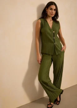 bonprix Shirts & Tops|Top mit Plissee dunkelkhaki