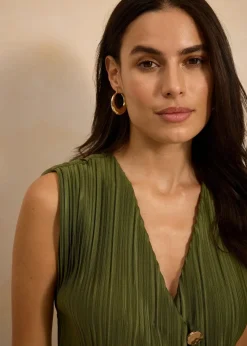 bonprix Shirts & Tops|Top mit Plissee dunkelkhaki