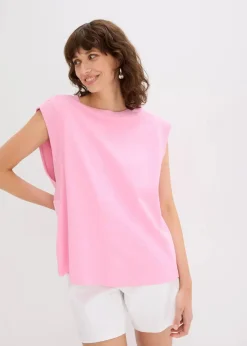 Top mit Ripp-Einsatz am Ärmel|bonprix Sale