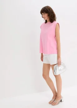 Top mit Ripp-Einsatz am Ärmel|bonprix Sale