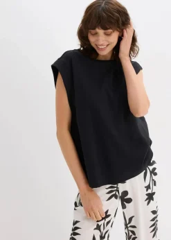 Top mit Ripp-Einsatz am Ärmel|bonprix Hot