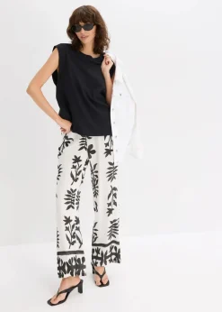 Top mit Ripp-Einsatz am Ärmel|bonprix Hot