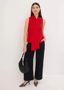 bonprix Shirts & Tops|Top mit Schluppenkragen tiefrot