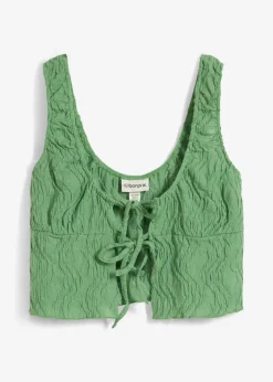 Top mit Schnürung in Struktur Optik|bonprix Clearance