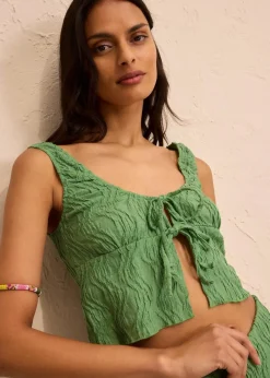 Top mit Schnürung in Struktur Optik|bonprix Clearance