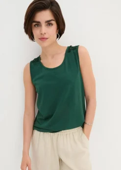 bonprix Shirts & Tops|Top mit Spitze dunkelgrün