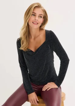 Top mit Wasserfallausschnitt|bonprix Online