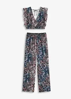 bonprix Bekleidung·Kleider|Zweiteiler & Sets|Top und Hose (2-tlg.Set) blau gemustert