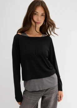 Top und Langarmshirt (2-tlg.Set) aus Jersey|bonprix