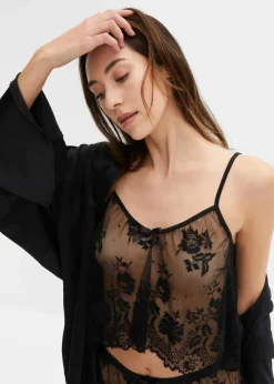 bonprix Wäsche·Corsagen & Negligés|Wäsche·Dessous|Top+Shorty (2-tlg.Set) schwarz