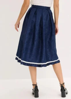 bonprix Bekleidung·Sportbekleidung|Röcke|Trachten-Rock dunkelblau paisley