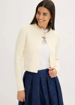 bonprix Bekleidung·Jeans|Pullover & Strickjacken|Trachten-Strickjacke cremeweiß
