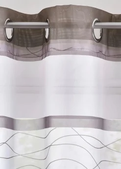 bonprix Gardinen|Transparente Gardine mit Querstreifen Druck (1er Pack) taupe