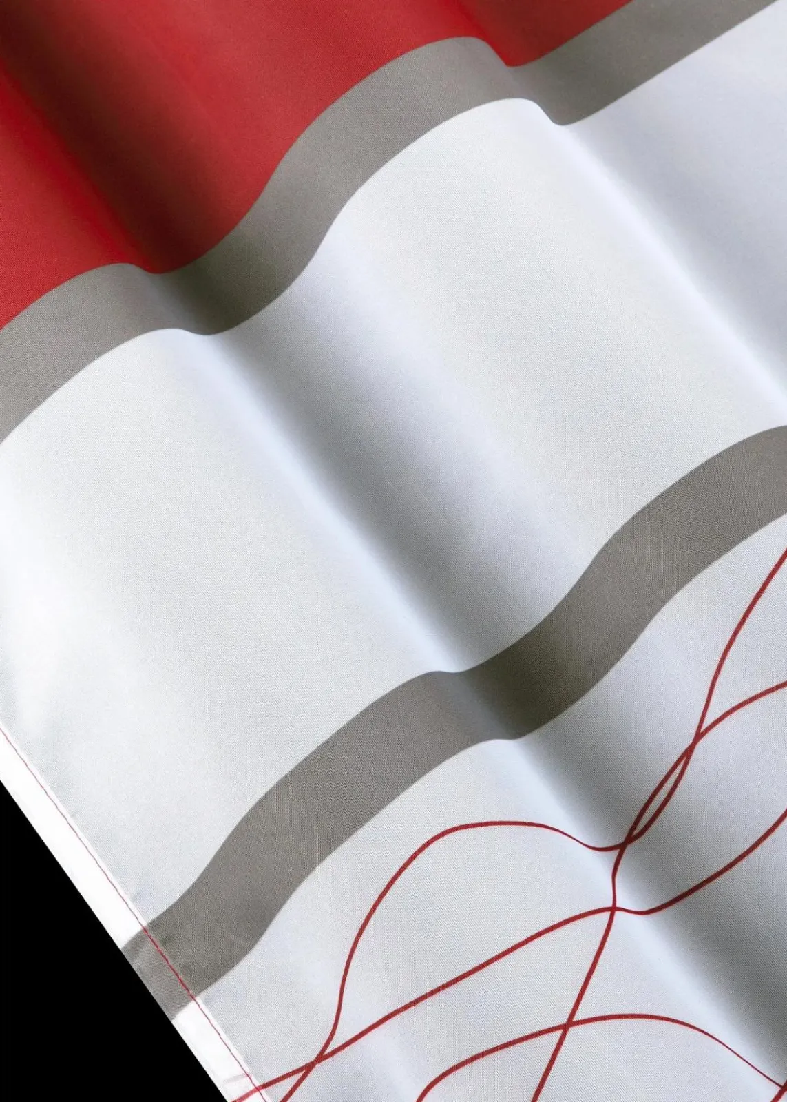 bonprix Gardinen|Transparente Gardine mit Querstreifen Druck (1er Pack) rot