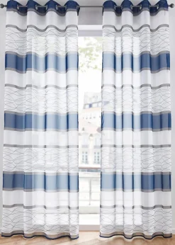 Transparente Gardine mit Querstreifen Druck (1er Pack)|bonprix Best
