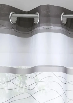 bonprix Gardinen|Transparente Gardine mit Querstreifen Druck (1er Pack) grau